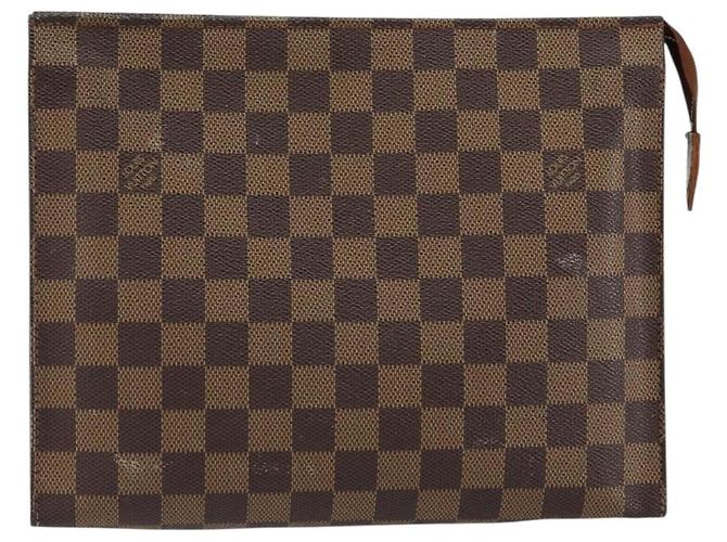 LOUIS VUITTON Poche Toilette 26 Damier Ebene N47543 Auth LV 148144 - vista 13