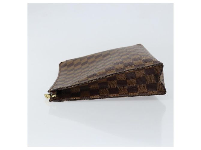 LOUIS VUITTON Poche Toilette 26 Damier Ebene N47543 Auth LV 148144 - vista 4