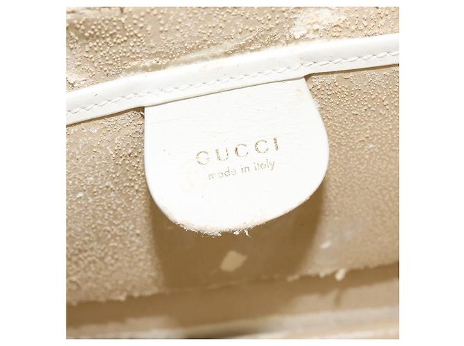GUCCI Schultertasche aus Leder in Weiß und Gold Auth BA7470 Golden - Ansicht 18