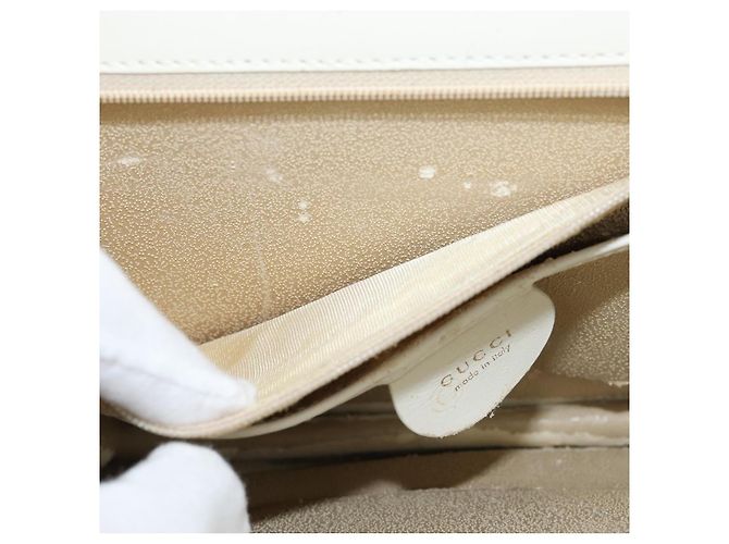 GUCCI Schultertasche aus Leder in Weiß und Gold Auth BA7470 Golden - Ansicht 22