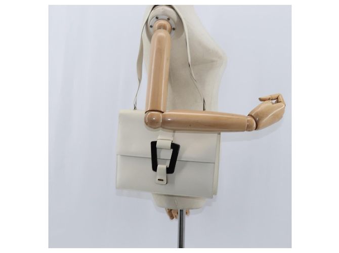 GUCCI Schultertasche aus Leder in Weiß und Gold Auth BA7470 Golden - Ansicht 24