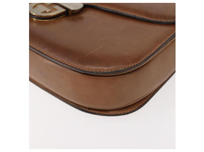 Gucci Borsa a Spalla in Pelle Marrone Oro Auth ep11690 D'oro - vista 11