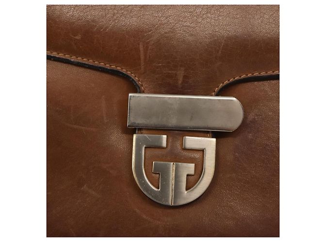 Gucci Borsa a Spalla in Pelle Marrone Oro Auth ep11690 D'oro - vista 14