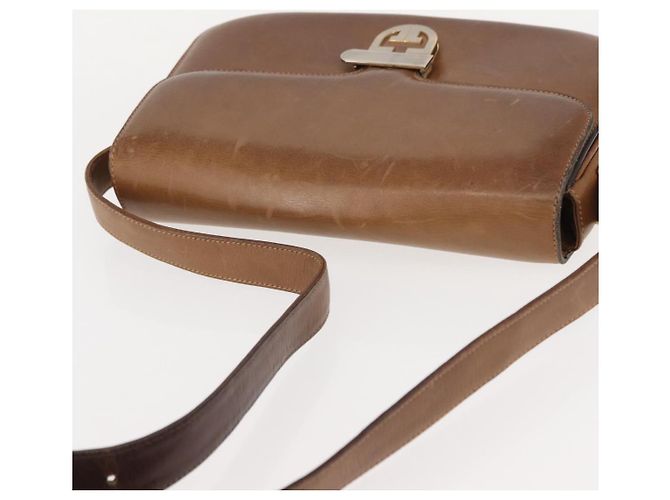 Gucci Borsa a Spalla in Pelle Marrone Oro Auth ep11690 D'oro - vista 6