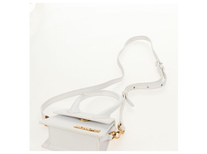 Mini borsa a mano JACQUEMUS in pelle 2 in 1 bianca oro Auth 128500M Bianco D'oro - vista 11