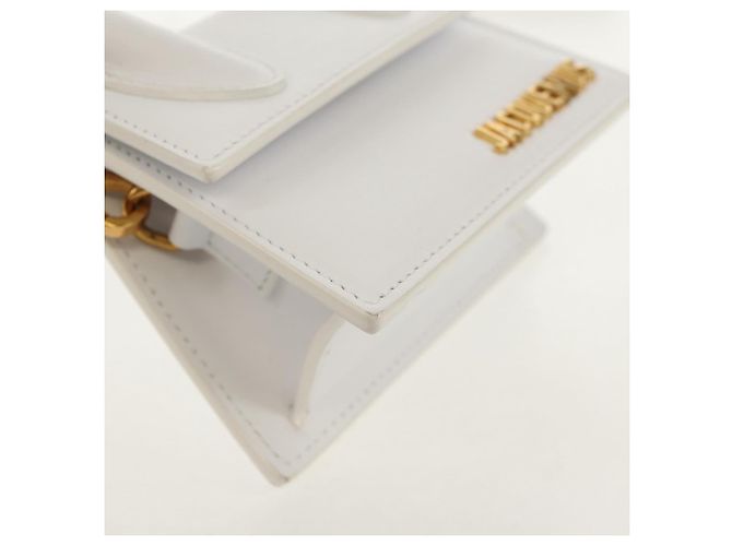 Mini borsa a mano JACQUEMUS in pelle 2 in 1 bianca oro Auth 128500M Bianco D'oro - vista 13