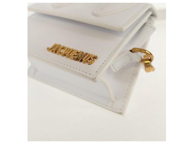Mini borsa a mano JACQUEMUS in pelle 2 in 1 bianca oro Auth 128500M Bianco D'oro - vista 14