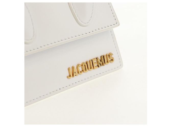 Mini borsa a mano JACQUEMUS in pelle 2 in 1 bianca oro Auth 128500M Bianco D'oro - vista 18