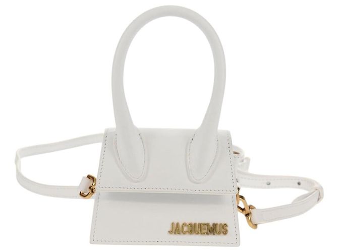 Mini borsa a mano JACQUEMUS in pelle 2 in 1 bianca oro Auth 128500M Bianco D'oro - vista 2