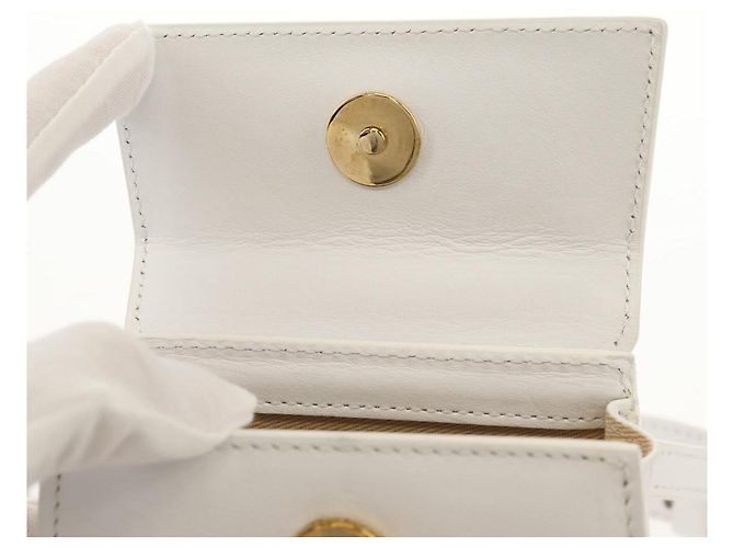 Mini borsa a mano JACQUEMUS in pelle 2 in 1 bianca oro Auth 128500M Bianco D'oro - vista 20