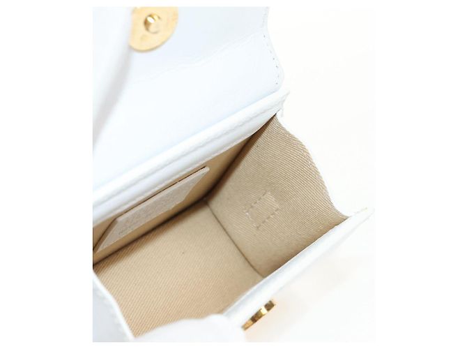 Mini borsa a mano JACQUEMUS in pelle 2 in 1 bianca oro Auth 128500M Bianco D'oro - vista 23