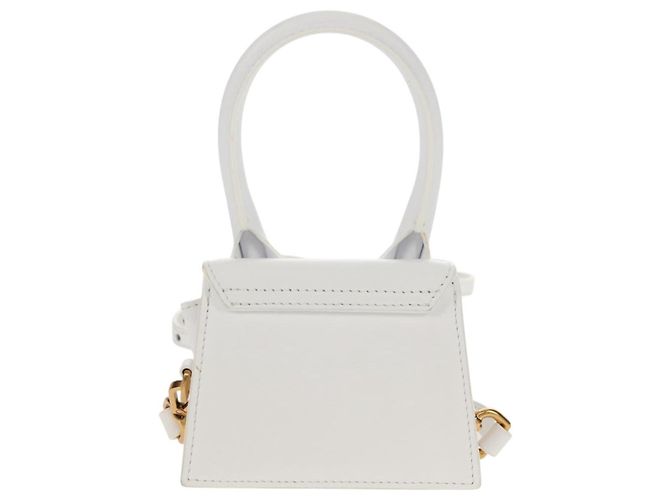 Mini borsa a mano JACQUEMUS in pelle 2 in 1 bianca oro Auth 128500M Bianco D'oro - vista 3