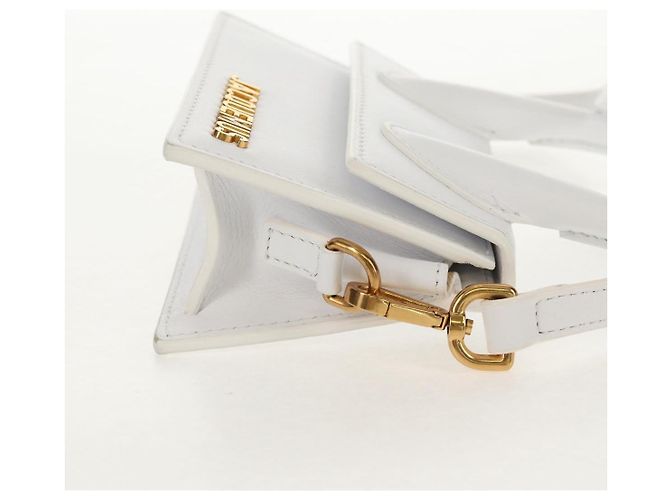 Mini borsa a mano JACQUEMUS in pelle 2 in 1 bianca oro Auth 128500M Bianco D'oro - vista 5
