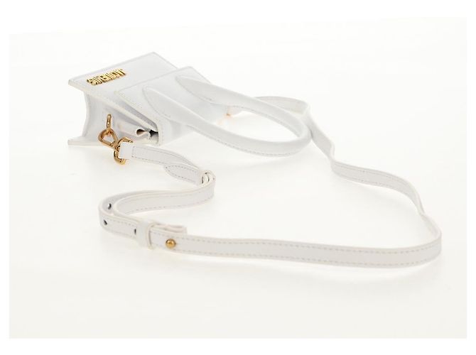 Mini borsa a mano JACQUEMUS in pelle 2 in 1 bianca oro Auth 128500M Bianco D'oro - vista 9