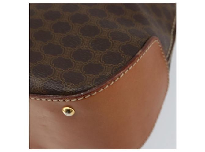 Céline Borsa a mano in tela Macadam CELINE in pelle PVC marrone oro Auth bs30308 D'oro - vista 12