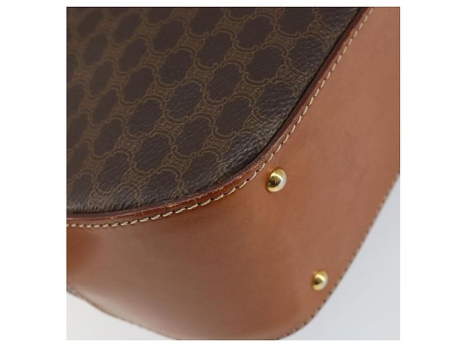 Céline Borsa a mano in tela Macadam CELINE in pelle PVC marrone oro Auth bs30308 D'oro - vista 13
