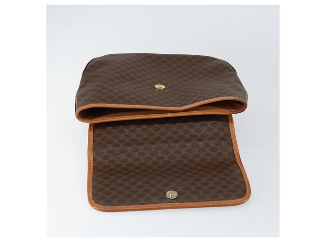 Céline Borsa a mano in tela Macadam CELINE in pelle PVC marrone oro Auth bs30308 D'oro - vista 15