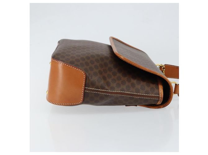 Céline Borsa a mano in tela Macadam CELINE in pelle PVC marrone oro Auth bs30308 D'oro - vista 4