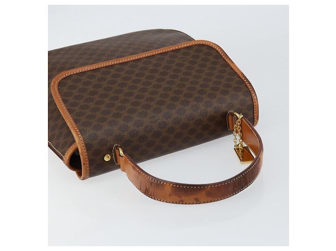 Céline Borsa a mano in tela Macadam CELINE in pelle PVC marrone oro Auth bs30308 D'oro - vista 6