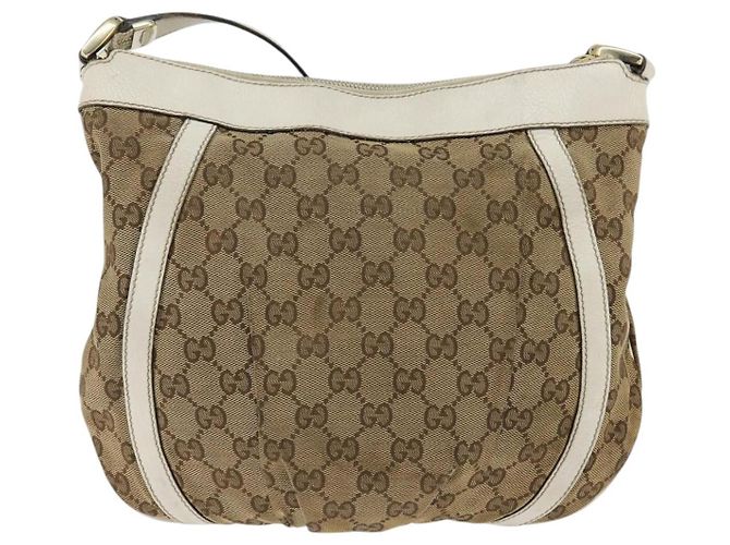 GUCCI GG Canvas Abbey Shoulder Bag Beige Gold 203257 Auth 150275 Golden - view 3