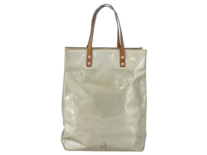 LOUIS VUITTON Monogram Vernis Reade MM Borsa a Mano Grigia M91142 LV Auth BA7439 Grigio - vista 13