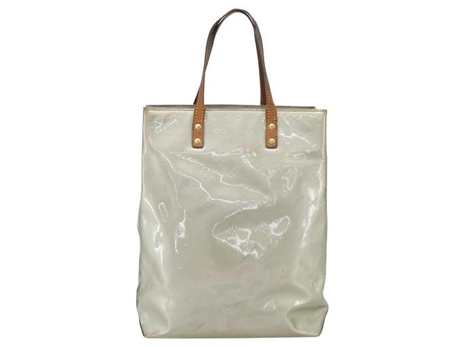LOUIS VUITTON Monogram Vernis Reade MM Borsa a Mano Grigia M91142 LV Auth BA7439 Grigio - vista 2