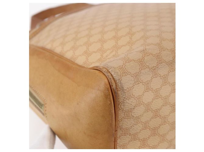 Céline Borsa a mano in tela Macadam CELINE in pelle PVC beige e oro Auth hk3172 D'oro - vista 13