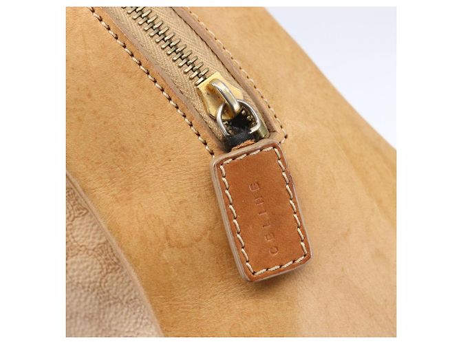 Céline Borsa a mano in tela Macadam CELINE in pelle PVC beige e oro Auth hk3172 D'oro - vista 14