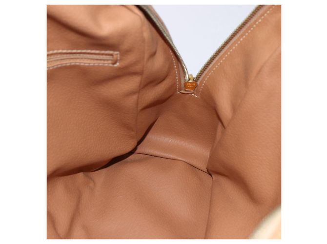 Céline Borsa a mano in tela Macadam CELINE in pelle PVC beige e oro Auth hk3172 D'oro - vista 18