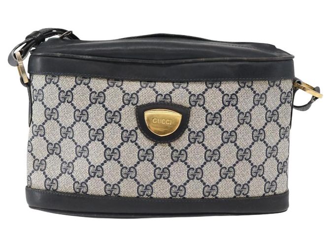 Gucci Borsa a spalla GG Supreme in PVC pelle blu navy oro Auth 152361 D'oro - vista 13