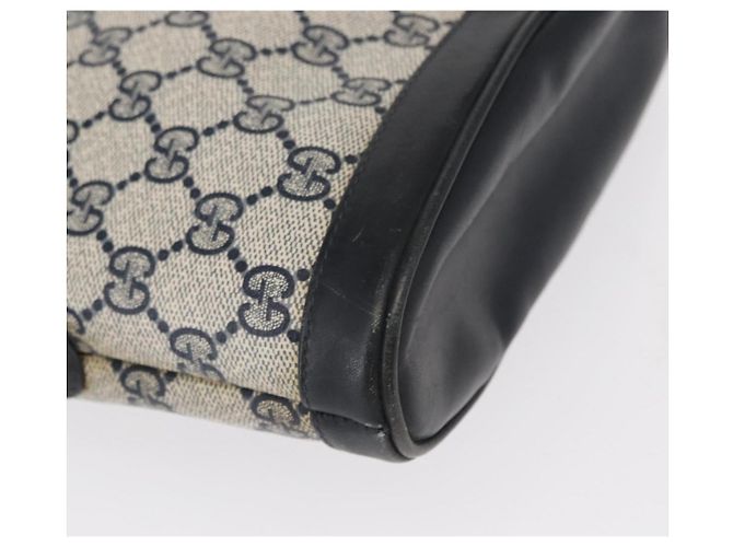 Gucci Borsa a spalla GG Supreme in PVC pelle blu navy oro Auth 152361 D'oro - vista 15