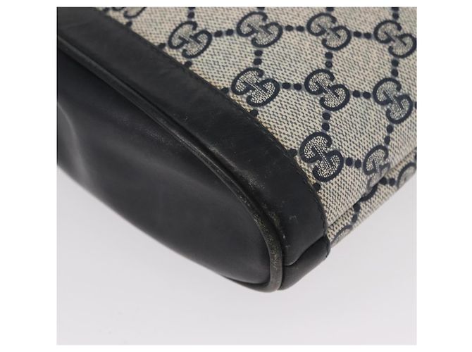 Gucci Borsa a spalla GG Supreme in PVC pelle blu navy oro Auth 152361 D'oro - vista 16