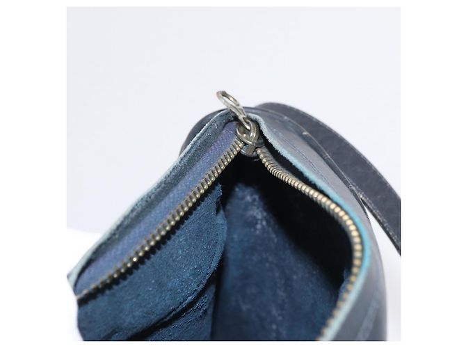 Gucci Borsa a spalla GG Supreme in PVC pelle blu navy oro Auth 152361 D'oro - vista 18