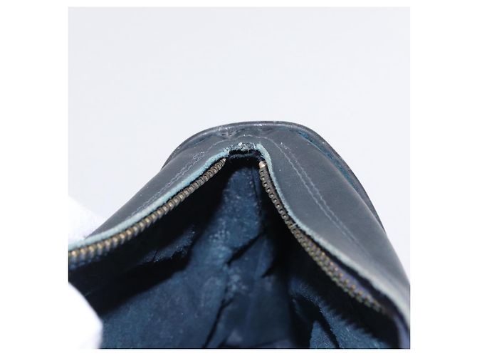 Gucci Borsa a spalla GG Supreme in PVC pelle blu navy oro Auth 152361 D'oro - vista 19