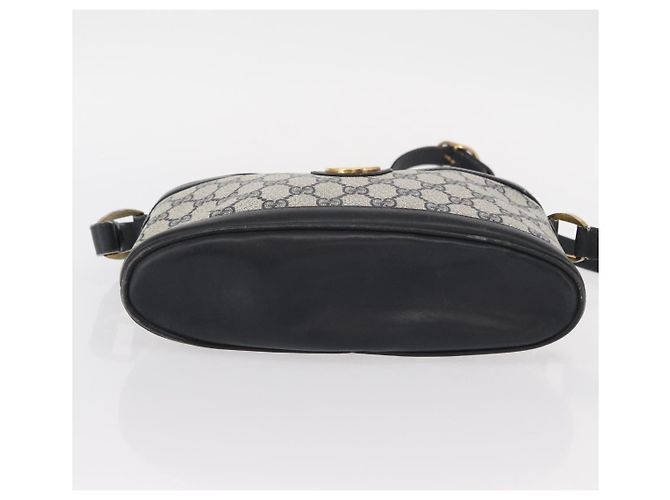Gucci Borsa a spalla GG Supreme in PVC pelle blu navy oro Auth 152361 D'oro - vista 5