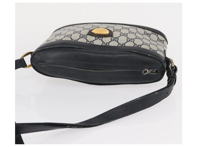 Gucci Borsa a spalla GG Supreme in PVC pelle blu navy oro Auth 152361 D'oro - vista 6