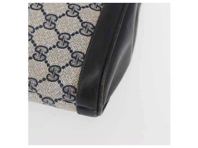 Gucci Borsa a spalla GG Supreme in PVC pelle blu navy oro Auth 152361 D'oro - vista 9