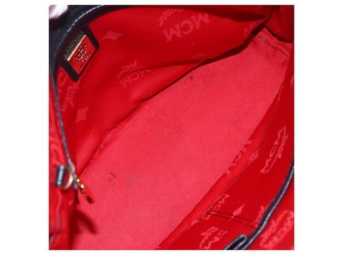 Borsa MCM in pelle nera e oro Auth 152933 Nero D'oro - vista 11