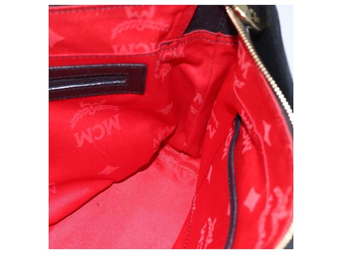 Borsa MCM in pelle nera e oro Auth 152933 Nero D'oro - vista 19