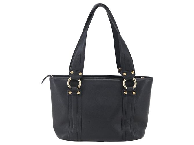 Borsa MCM in pelle nera e oro Auth 152933 Nero D'oro - vista 2