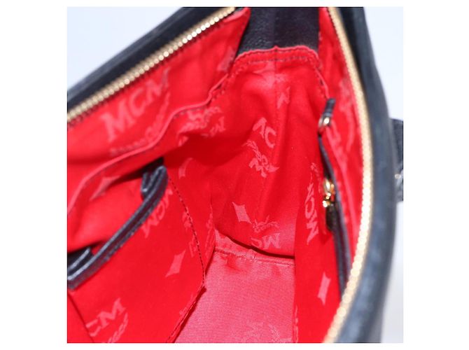 Borsa MCM in pelle nera e oro Auth 152933 Nero D'oro - vista 20