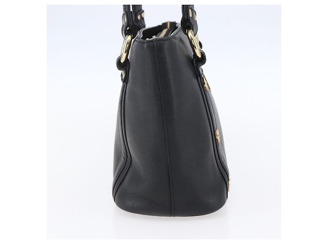 Borsa MCM in pelle nera e oro Auth 152933 Nero D'oro - vista 3
