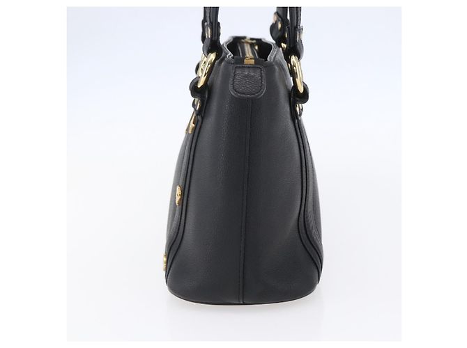 Borsa MCM in pelle nera e oro Auth 152933 Nero D'oro - vista 4