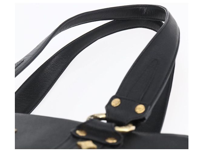 Borsa MCM in pelle nera e oro Auth 152933 Nero D'oro - vista 8
