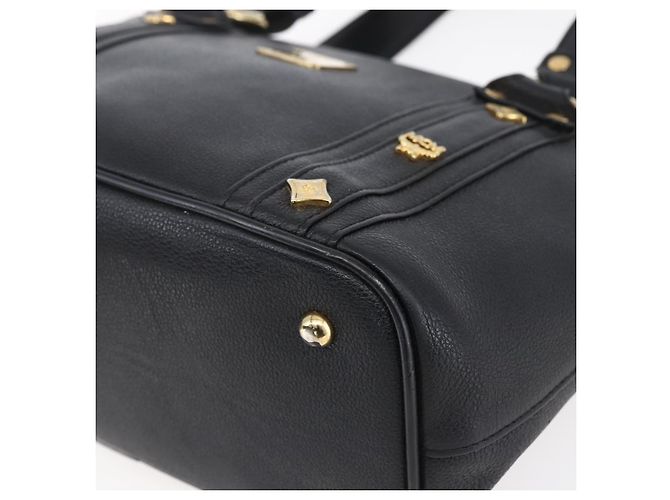Borsa MCM in pelle nera e oro Auth 152933 Nero D'oro - vista 9