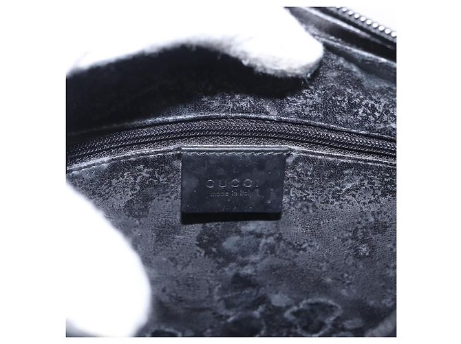 Borsa a Spalla GUCCI Pelle Verniciata Nera Argento 001 3032 Auth ep11927 Nero - vista 18