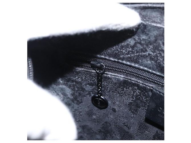 Borsa a Spalla GUCCI Pelle Verniciata Nera Argento 001 3032 Auth ep11927 Nero - vista 21