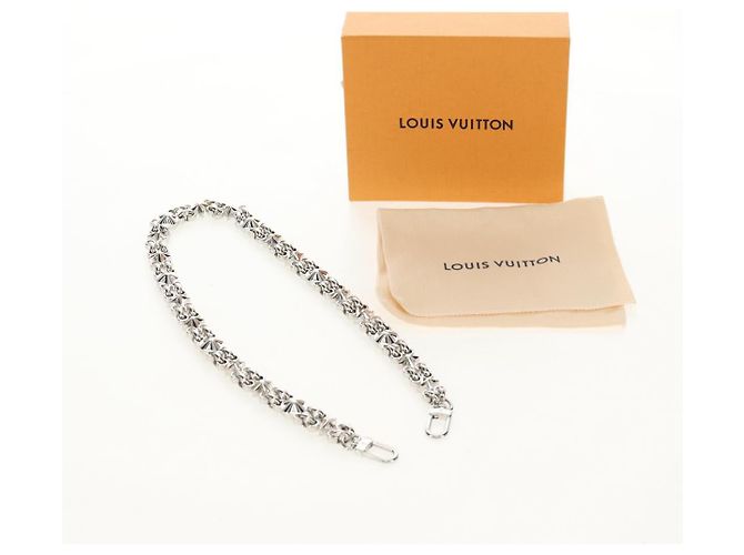 LOUIS VUITTON Ketten-Schultergurt Metall 25,6"" Silber LV Auth 150633M - Ansicht 15