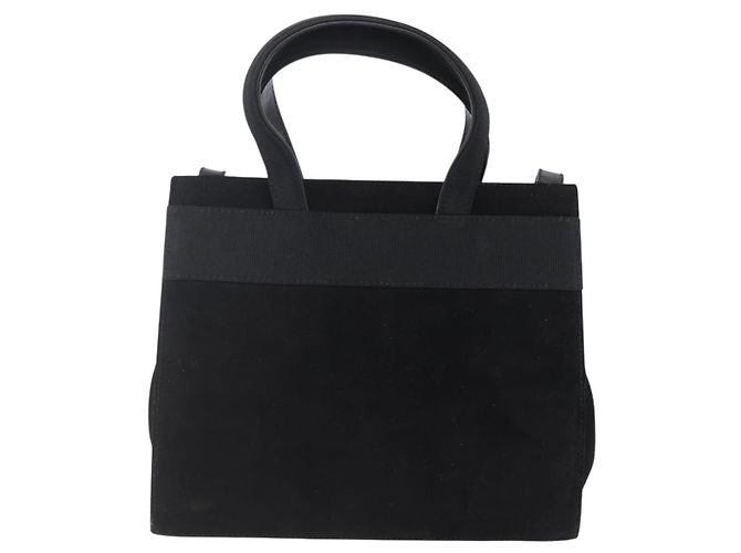 Borsa a Mano Vala in Camoscio Salvatore Ferragamo 2 in 1 Nero Oro Auth 147079 D'oro - vista 2