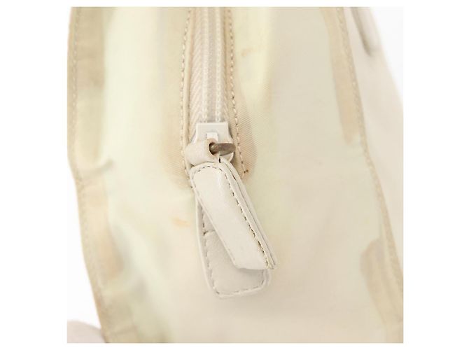PRADA Borsa a mano in nylon bianco argento Auth bs30724 - vista 10